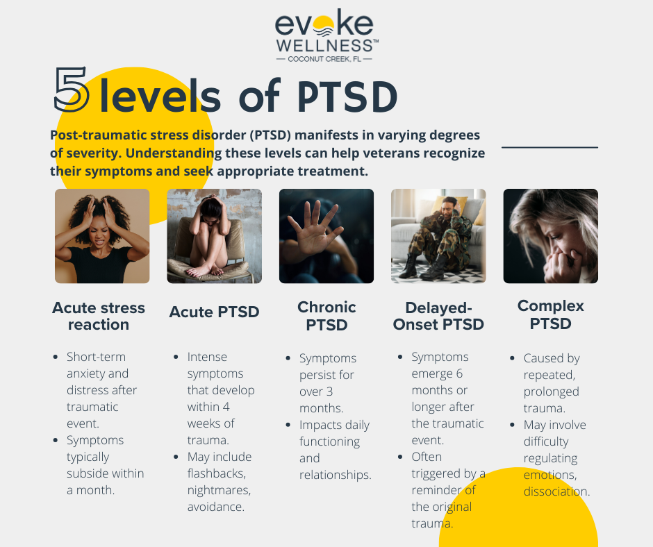 infographic of the 5 levels of PTSD